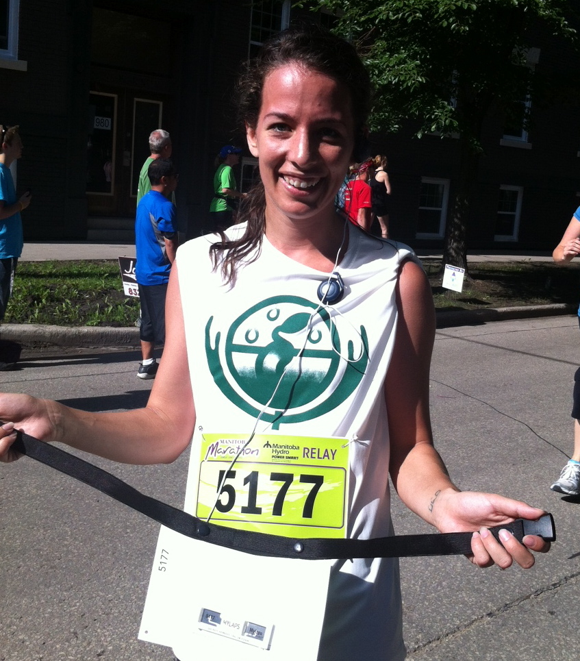 Sabrina Friesen, a therapist at Bergen and Associates Counselling in Winnipeg ran in her first Manitoba Marathon relay.